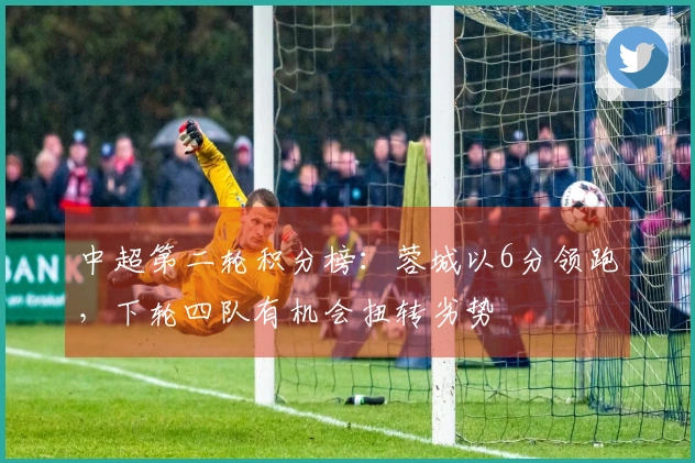 中超第二轮积分榜：蓉城以6分领跑，下轮四队有机会扭转劣势